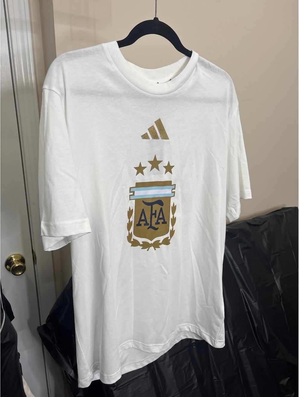 New Adidas Argentina AFA White T-Shirt Size Large